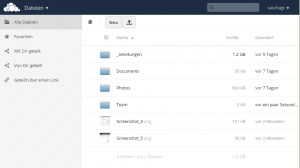 ownCloud Web Interface